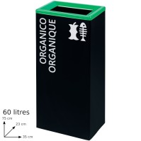 Green 60L rectangular eco-friendly practical recycling bin