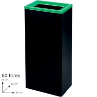 Green recycling bin 60L rectangular design