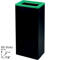 Grüner Recyclingbehälter 60L rechteckiges Design