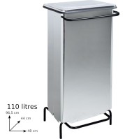 Static pedal bin 110L for professional kitchen