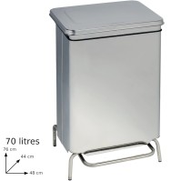 70L pedal bin for cooks, practical and robust