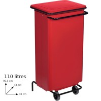 Mobile red pedal bin