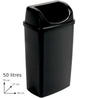 Black bin 50L with elegant concealing lid