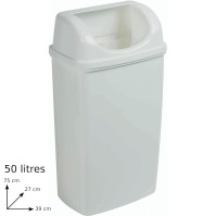 Discreet white 50L bin with hidden lid