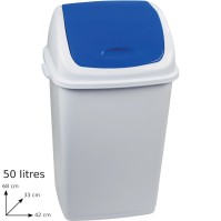 Blue bin 50 litres with swing lid