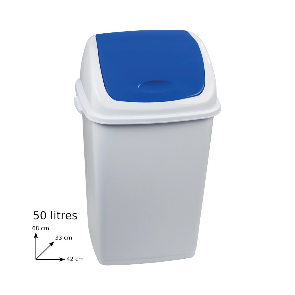 Blue bin 50 litres with swing lid