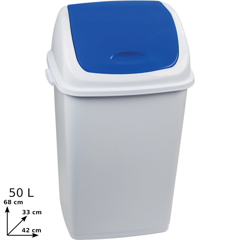 Blue bin 50 litres with swing lid