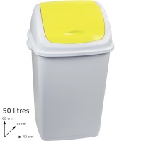 Yellow bin 50L practical swing lid