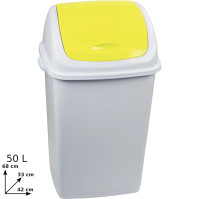 Yellow bin 50L practical swing lid