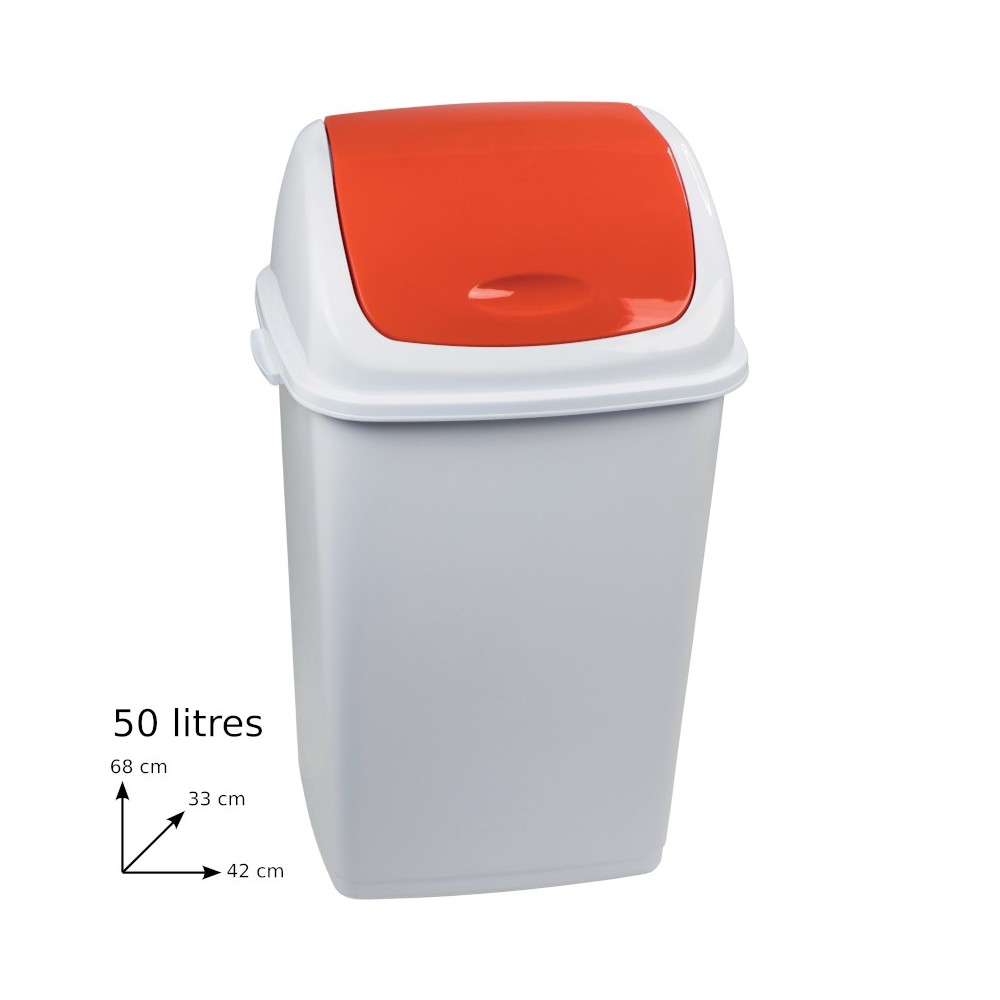 Red bin 50L practical hygiene swing lid