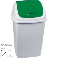 Green bin 50L with practical and hygienic lid