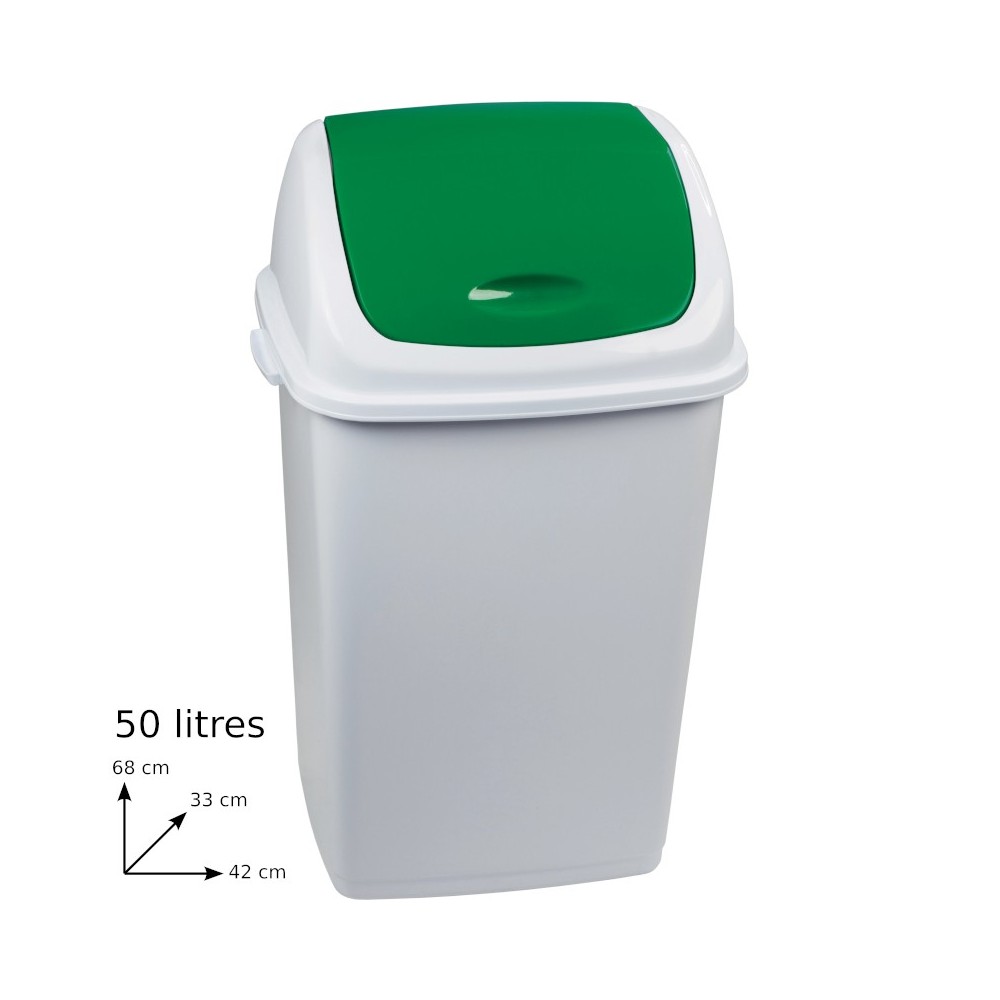 Green bin 50L with practical and hygienic lid