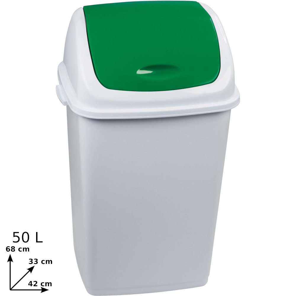 Green bin 50L with practical and hygienic lid