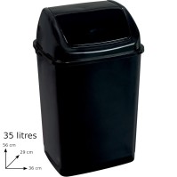 Elegant practical 35L black bin with swing lid