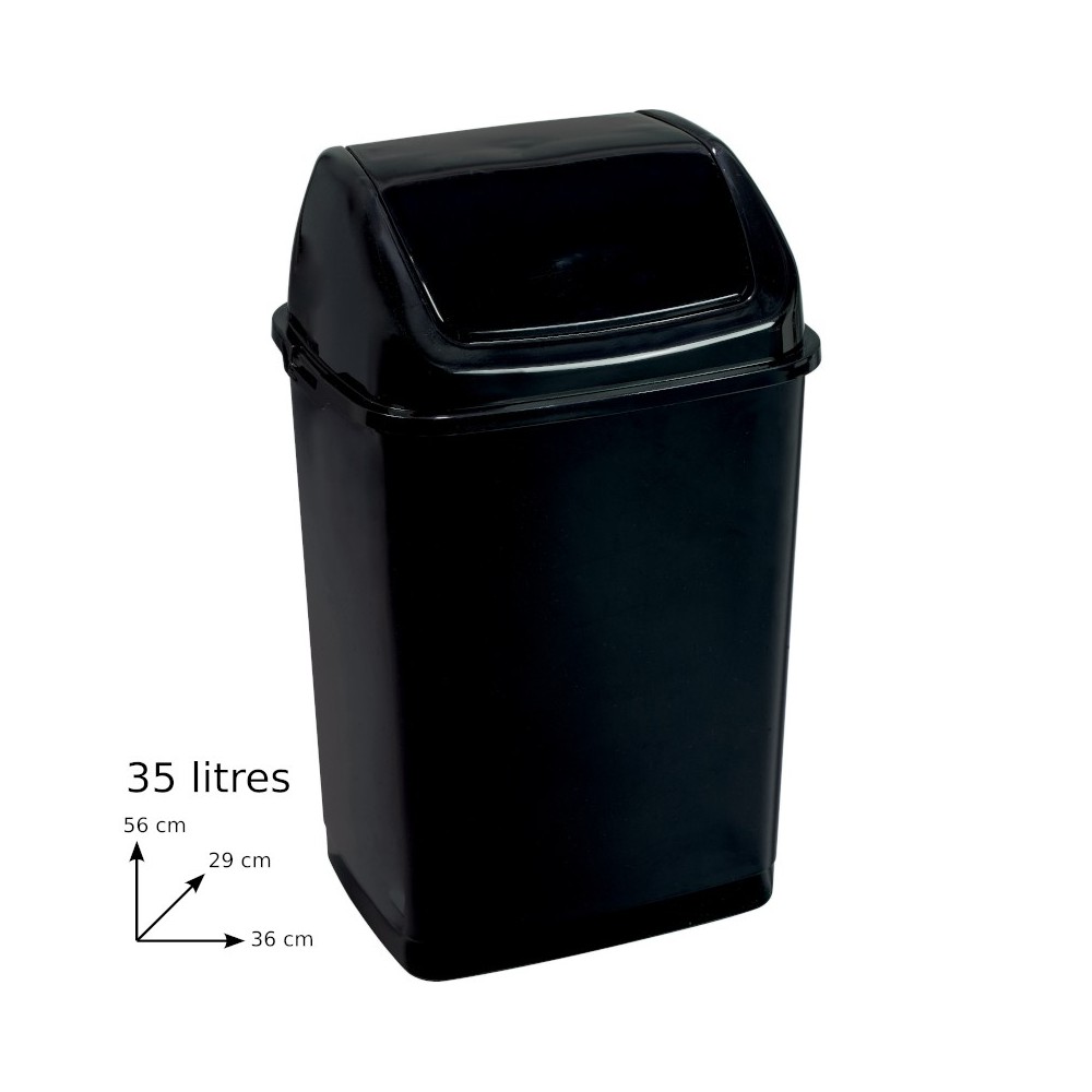 Elegant practical 35L black bin with swing lid