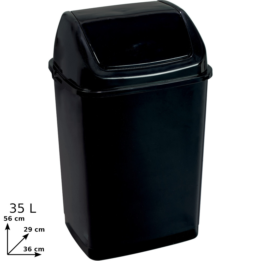 Elegant practical 35L black bin with swing lid