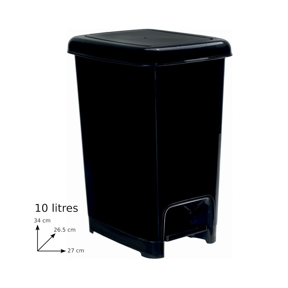 Black pedal bin 10L set of 18