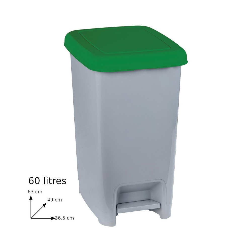 Grey green pedal bin 60L set of 4