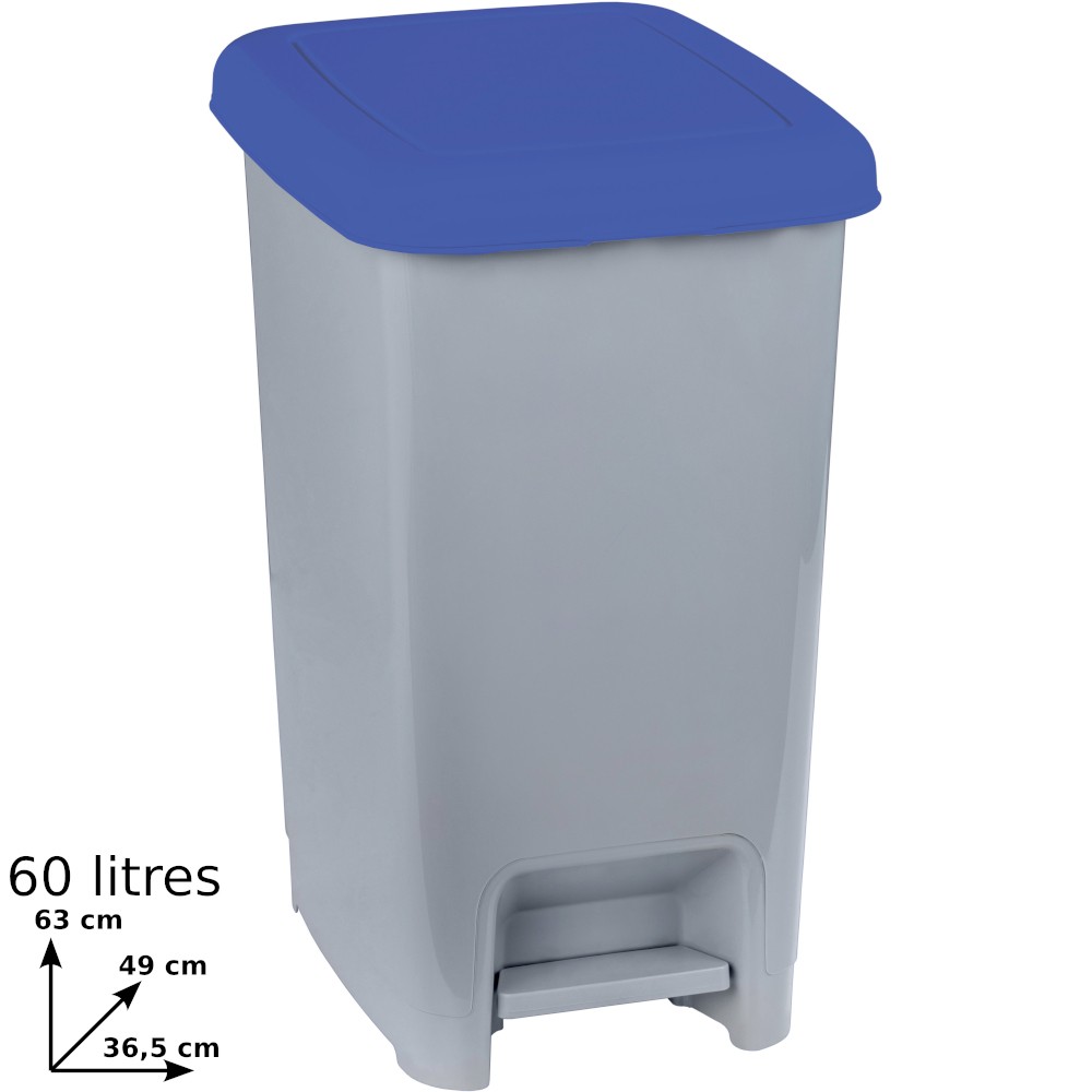 Tretmülleimer 60L grau blau Design praktisch hygienisch