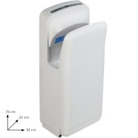 Intelligent white hand dryer with modern and energy-efficient air jet