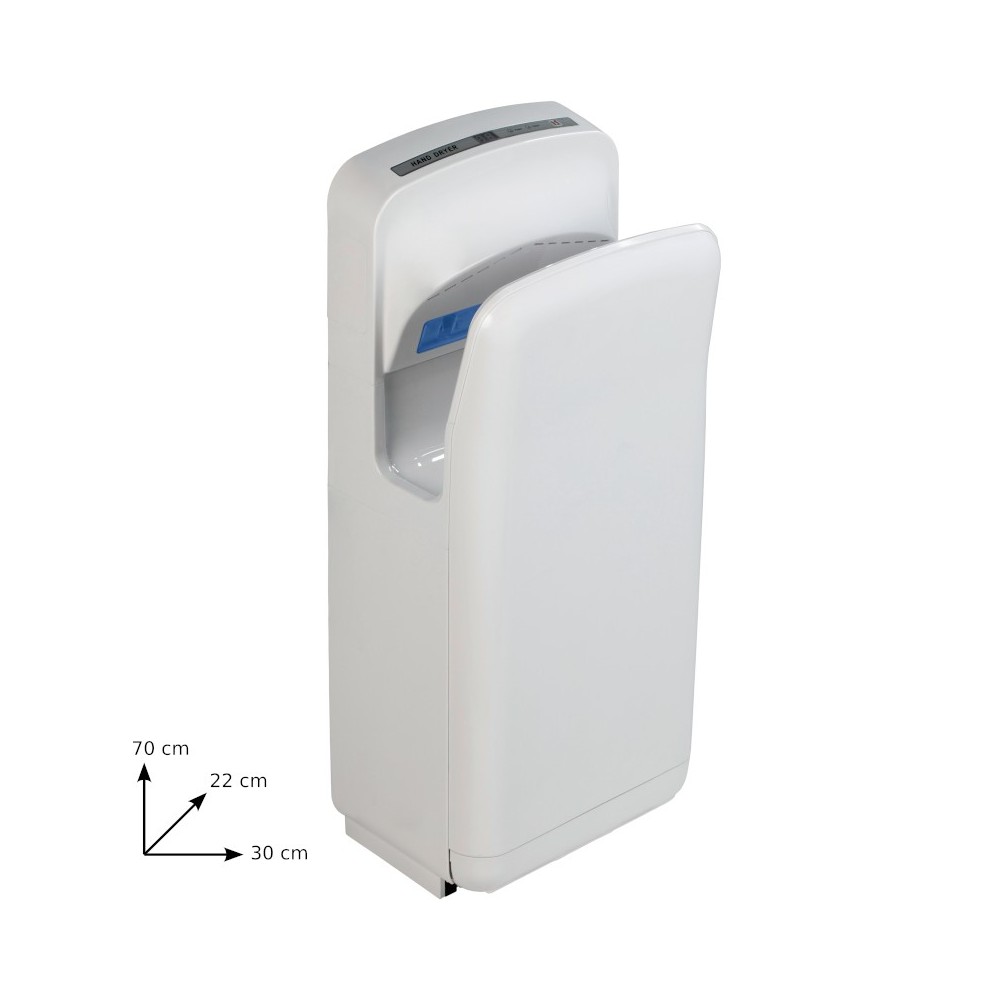 Intelligent white hand dryer with modern and energy-efficient air jet