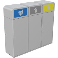 Stockholm selective sorting bin 75 litres with front flap metal container