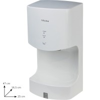 Washable hygienic air filter, effective eco-friendly hand dryer.