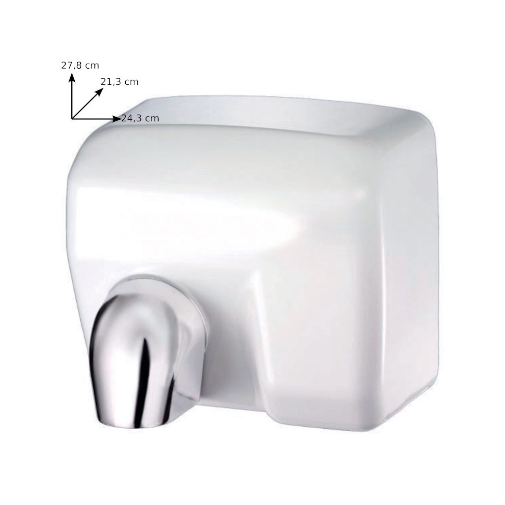 Automatic white hand dryer, modern and efficient design