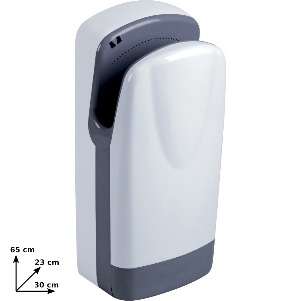 Modern white hand dryer efficient fast hygienic eco-friendly