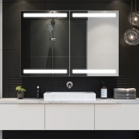 Customisable LED mirror cabinet illuminates elegant storage