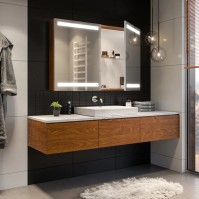 LED mirror cabinet innovative lighting customisable storage.