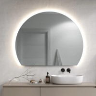 Adjustable round LED mirror with customisable lighting