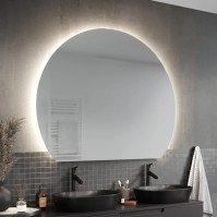 Semi-circular LED round mirror modern lighting