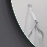 Custom round mirror with adjustable horizontal cut