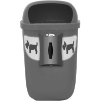 Grey dog basket with dispenser and resistant adhesives included