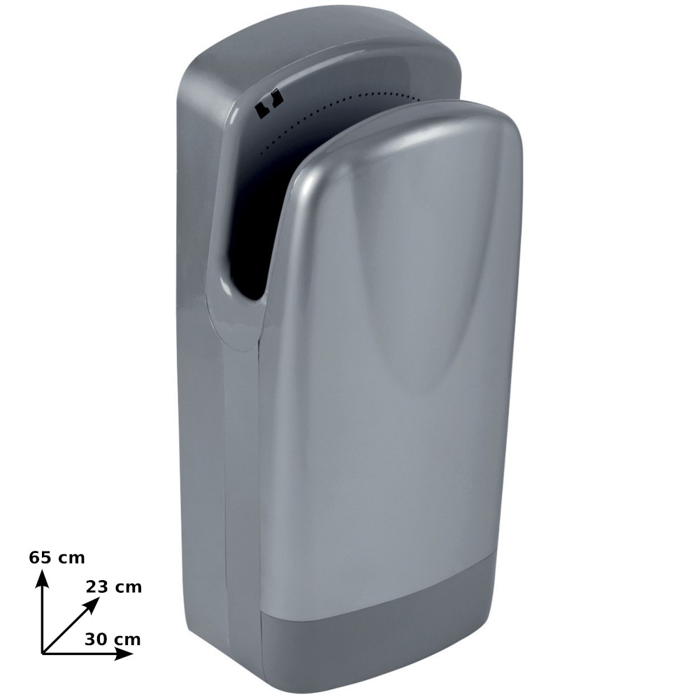 Metallic grey fast air hand dryer