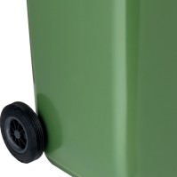 Durable green 240L wheelie bin robust UV-resistant HDPE