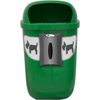 green dog basket with dispenser and durable stickers