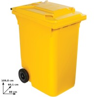 Yellow 360L wheelie bin for easy and mobile sorting