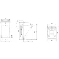 Durable 360L yellow HDPE bin with sturdy castor