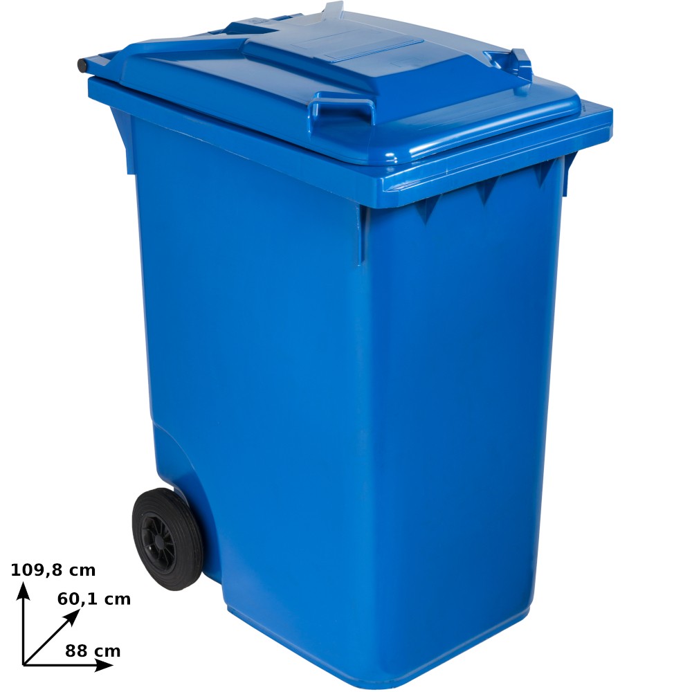 Blue wheeled bin large capacity 360 litres