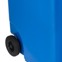 Durable 360L blue outdoor bin with wheels