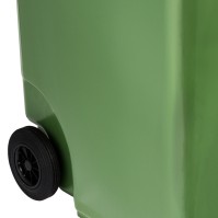 Robust mobile green 360L HDPE UV-resistant bin