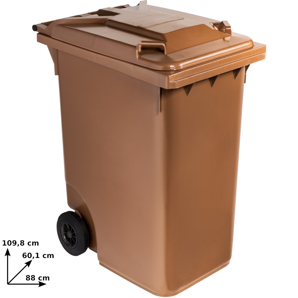 Brown 360L wheelie bin robust practical outdoor