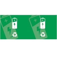 Used battery signage sticker ecology recycling environment