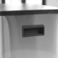 Selective sorting stainless steel bin with pedal opening