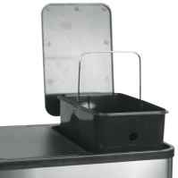 Selective sorting stainless steel trash can with pedal opening, 3 compartments