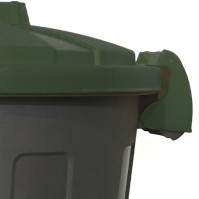 Round bin with green clip-on lid 25L recyclable sustainable