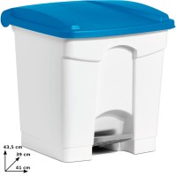 Blue plastic pedal bin 30L