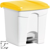 Plastic pedal bin 30L yellow